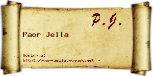 Paor Jella névjegykártya